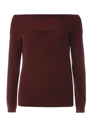 Dorothy Perkins Berry Ribbed Bardot Jumper