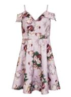 *chi Chi London Pink Cold Shoulder Midi Dress