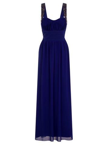 Dorothy Perkins *little Mistress Cobalt Embellished Maxi Dress