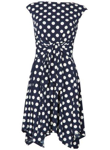 Dorothy Perkins *izabel London Polka Dot Hanky Hem Skater Dress