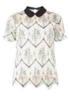 Dorothy Perkins Ivory Collar Lace T-shirt
