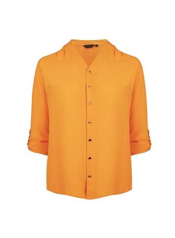 Dorothy Perkins *dp Curve Yellow Roll Sleeve Shirt