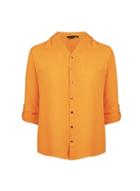 Dorothy Perkins *dp Curve Yellow Roll Sleeve Shirt