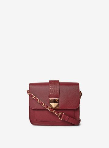 Dorothy Perkins Burgundy Pyramid Cross Body Bag