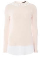 Dorothy Perkins *tall Nude Ivory Collar Top