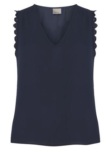 Dorothy Perkins *vero Moda Navy Lace Trim Top