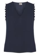Dorothy Perkins *vero Moda Navy Lace Trim Top
