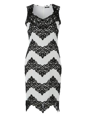 *roman Originals White Zig Zag Lace Dress