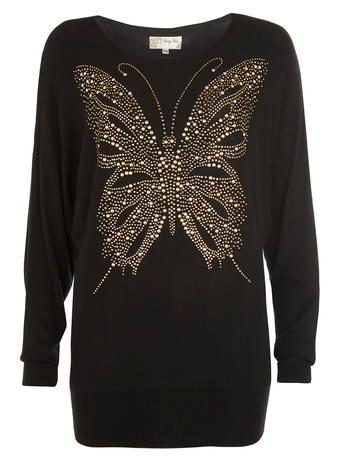 Dorothy Perkins *voulez Vouz Black Butterfly Jumper
