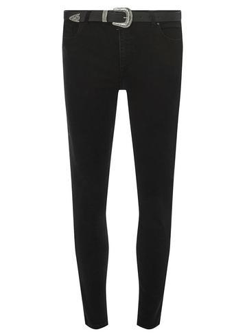 Dorothy Perkins Black Darcy Belted Ankle Grazer Jeans