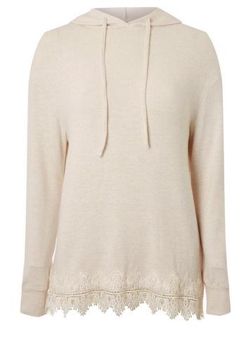 Dorothy Perkins Camel Lace Trim Hoodie