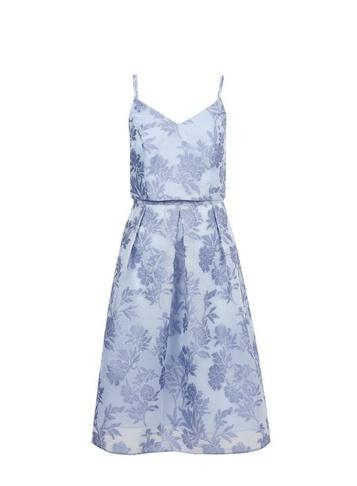 *luxe Blue Organza Shelf Skater Dress