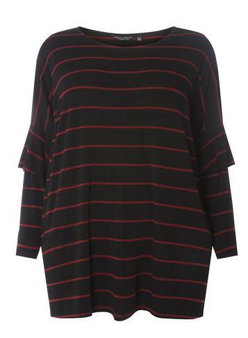 Dorothy Perkins Dp Curve Black Ruffle Sleeve Top