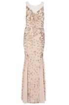 Dorothy Perkins *quiz Gold Mesh Fishtail Maxi Dress