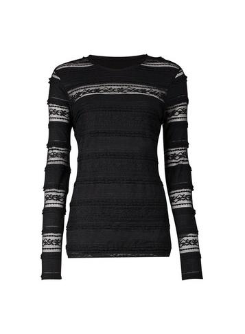 Dorothy Perkins Black Long Sleeve Lace Top