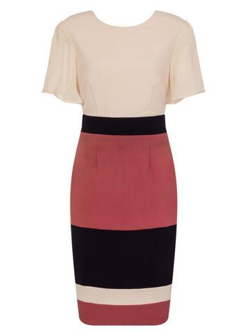Dorothy Perkins *paper Dolls Multi Stripe Skirt Pencil Dress