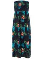 Dorothy Perkins *dp Beach Navy Floral Print Shirred Midi Dress