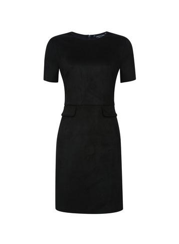 Dorothy Perkins Black Suede Pocket Shift Dress