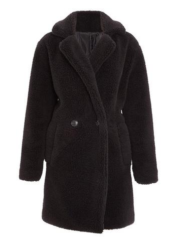 *quiz Black Long Sleeve Borg Jacket