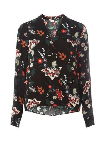 Dorothy Perkins *vila Black Wrap Print Top