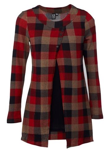 *izabel London Multi Colour Check Print Split Front Top