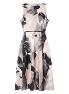 Dorothy Perkins *roman Originals Black Scuba Midi Fit And Flare Dress