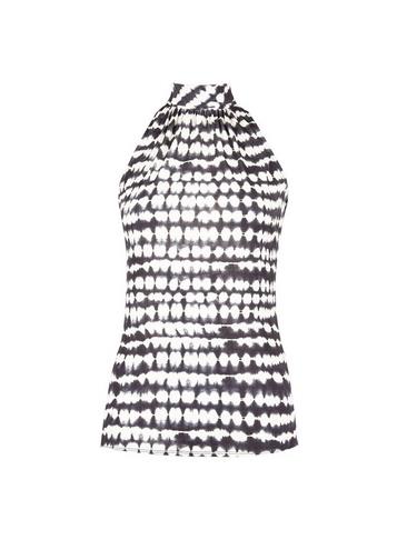 Dorothy Perkins Black And White Tie Dye Halter Neck Top