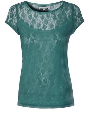 Dorothy Perkins *alice & You Teal Lace Tee