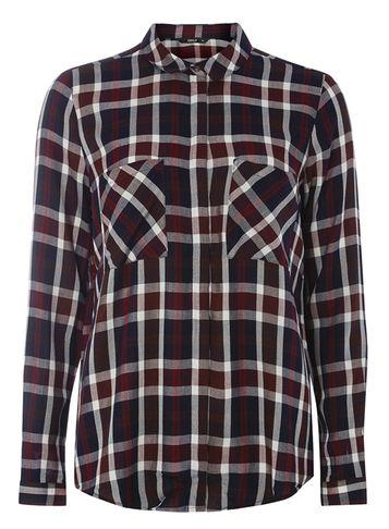 Dorothy Perkins *only Red Check Long Sleeve Shirt