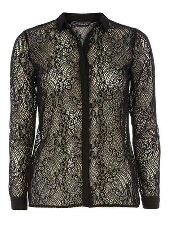 Dorothy Perkins Black Lace Shirt