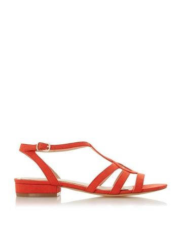 *head Over Heels By Dune Red Juney Flat Sandals