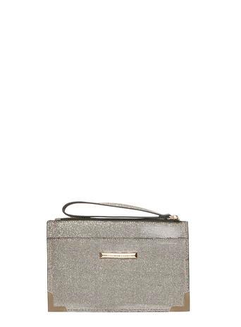 Dorothy Perkins Grey Glitter Metal Wristlet Bag