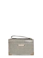 Dorothy Perkins Grey Glitter Metal Wristlet Bag