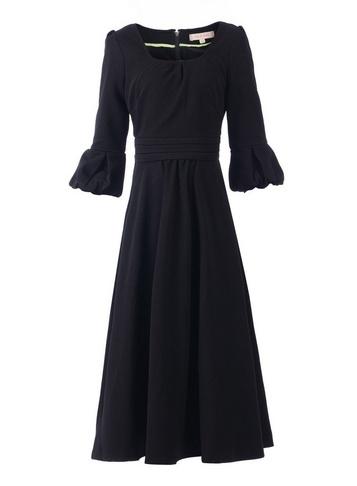 *jolie Moi Black Bell Sleeve Skater Midi Dress
