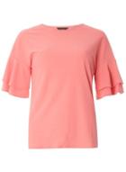 Dorothy Perkins Coral Crepe Double Ruffle Top