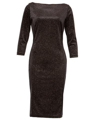 Dorothy Perkins *feverfish Black Spotted Glitter Bodycon Dress
