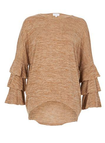 Dorothy Perkins *blue Vanilla Mocha Layered Frill Top