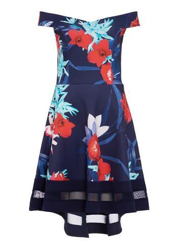 Dorothy Perkins *quiz Navy And Red Bardot Dress