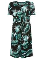 Dorothy Perkins *tall Black Palm Print Skater Dress