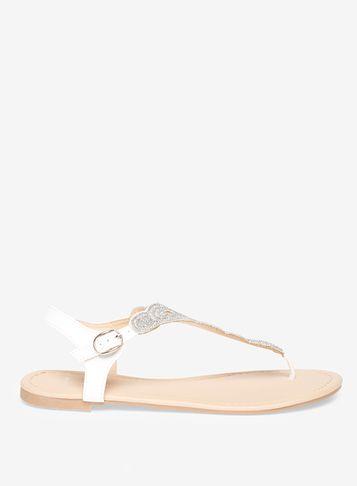 Dorothy Perkins Wide Fit White 'fierce' Sandals