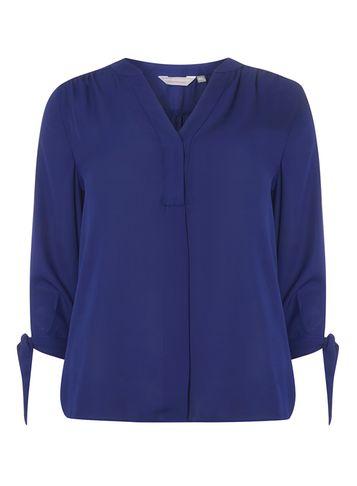 Dorothy Perkins Petite Cobalt Tie Sleeve Shirt