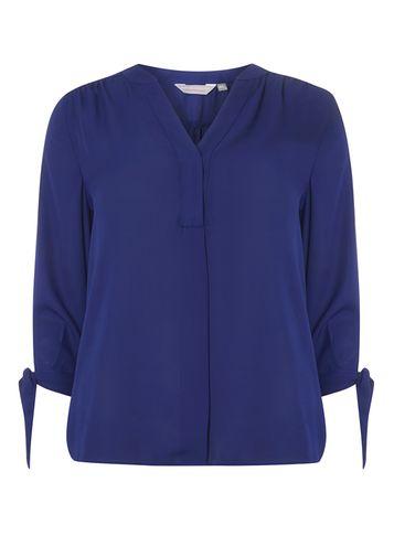 Dorothy Perkins Petite Cobalt Tie Sleeve Shirt