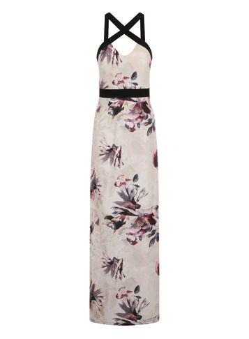 Dorothy Perkins *little Mistress Floral Stripe Maxi Dress