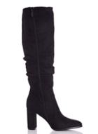 *quiz Black Ruched Heel Boots