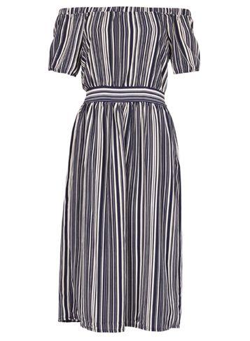 Dorothy Perkins *tenki Blue Striped Midi Skater Dress