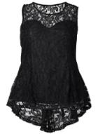 Dorothy Perkins *izabel London Curve Black Paisley Lace Top