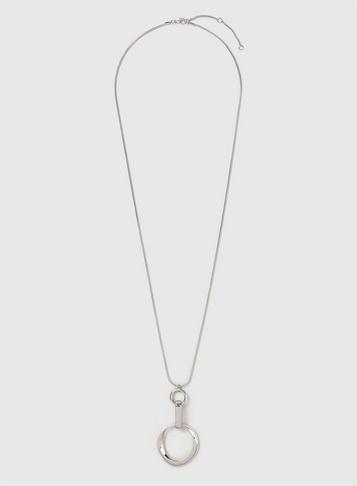 Dorothy Perkins Silver Circle Linked Long Necklace