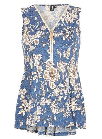 Dorothy Perkins *izabel London Blue Ditsy Print Top
