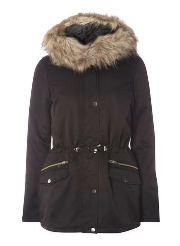 Dorothy Perkins *tall Detachable Fur Parka Coat
