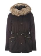 Dorothy Perkins *tall Detachable Fur Parka Coat